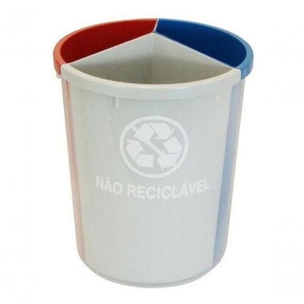 Lixeira Mix Com 3 Divisões Para Coleta Seletiva