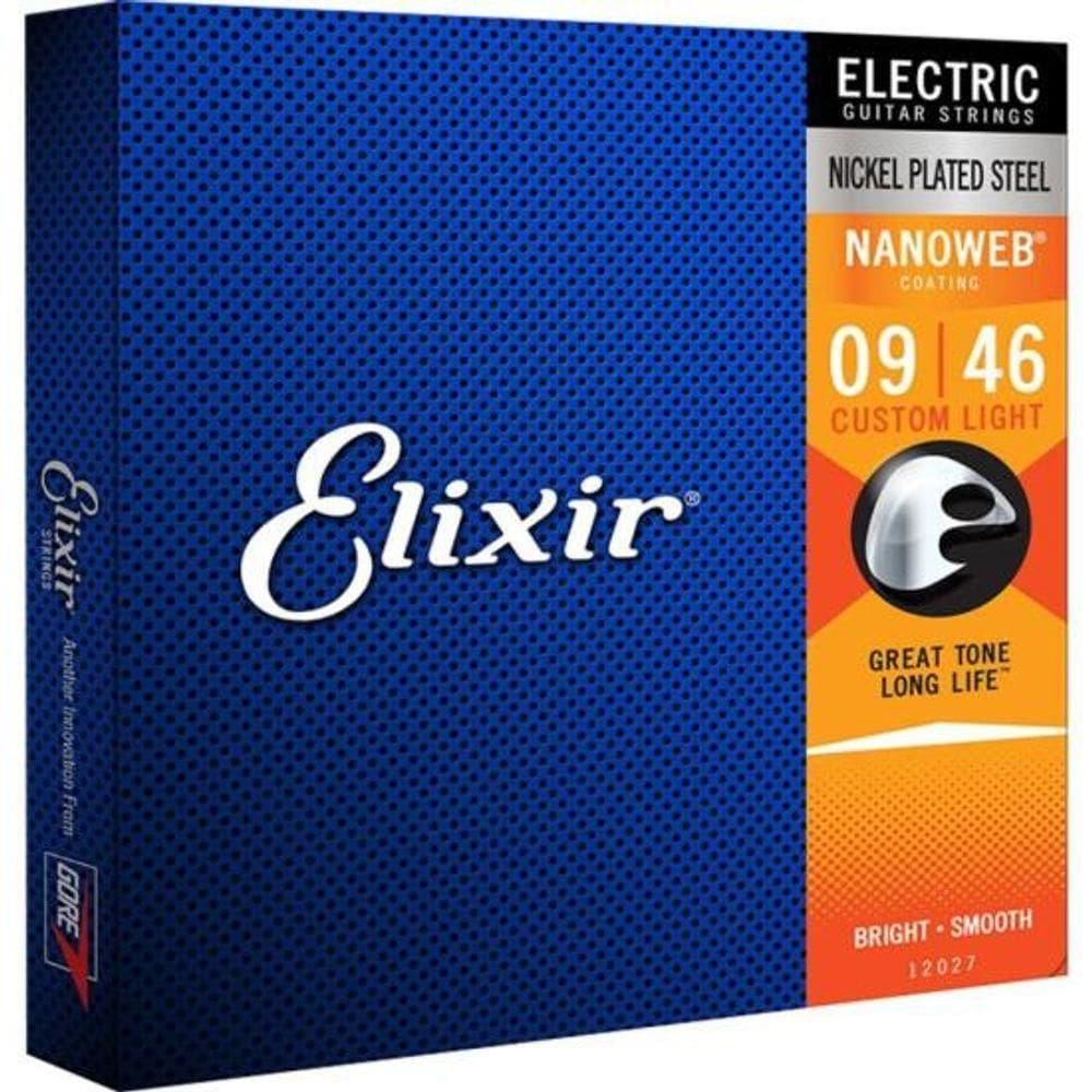 Encordoamento Para Guitarra .009 Nanoweb 12027 Custom Light Elixir [f002]