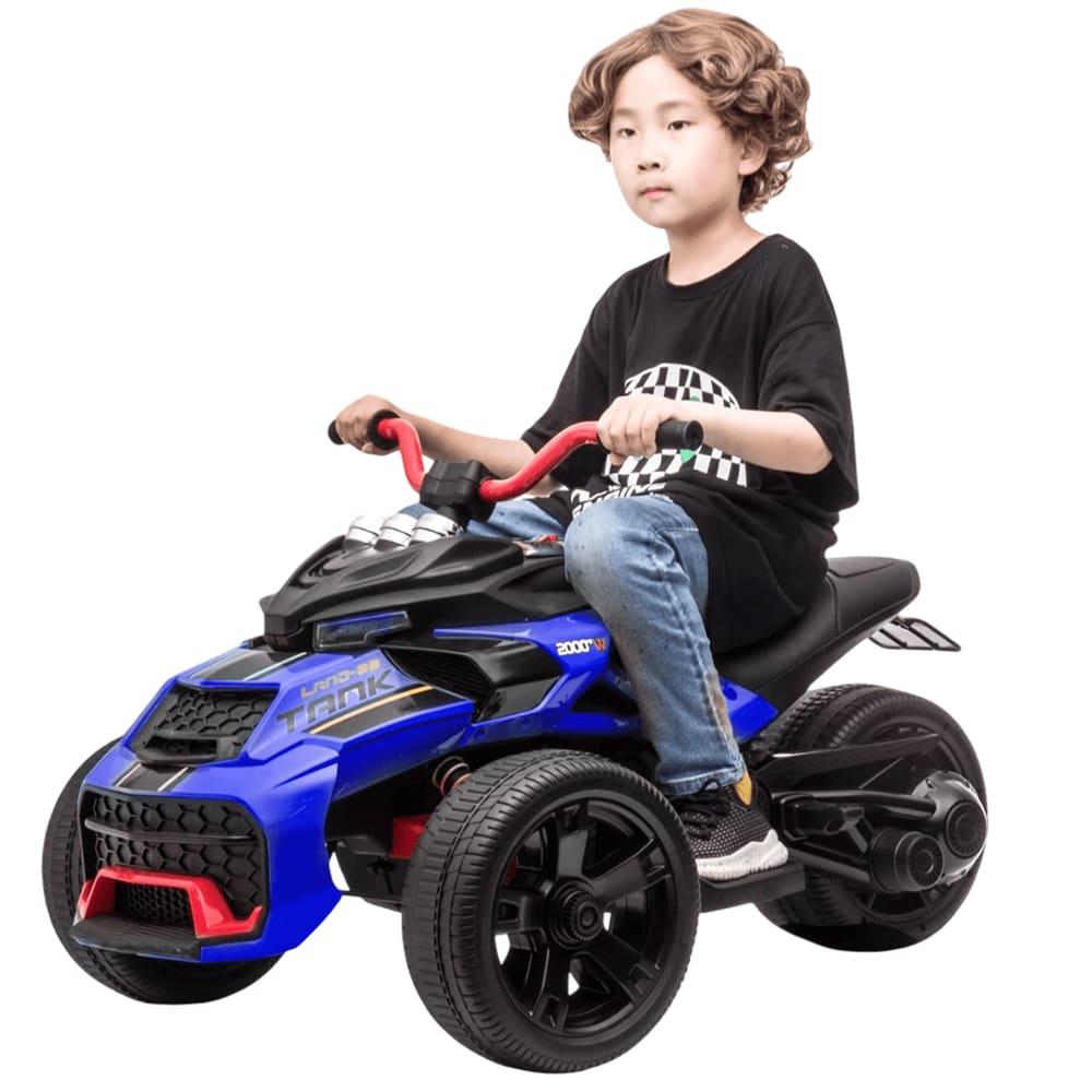 Quadriciclo Eletrico Infantil Bang Toys Tank Azul 12V Controle