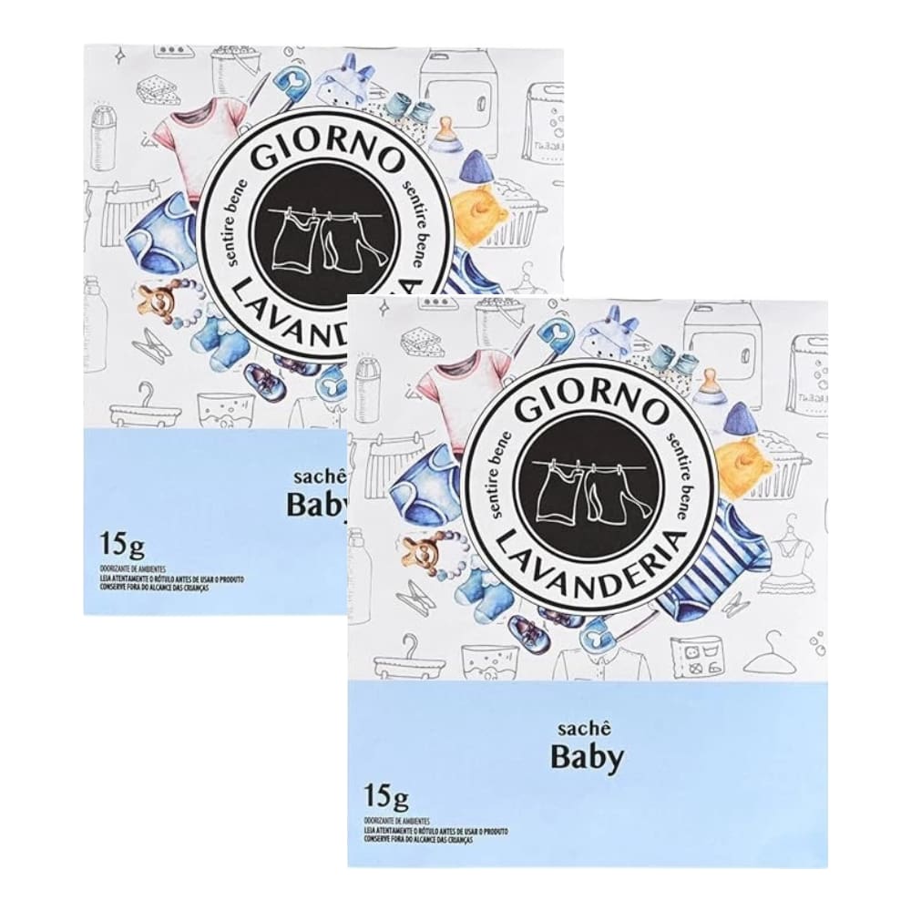 2 Sachês Perfumado Aromatizador 15G Fragrância Baby Giorno