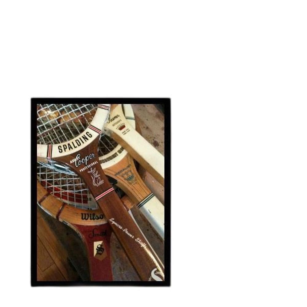 Quadro Fotografias Raquetes Tênis 45X34Cm Preta