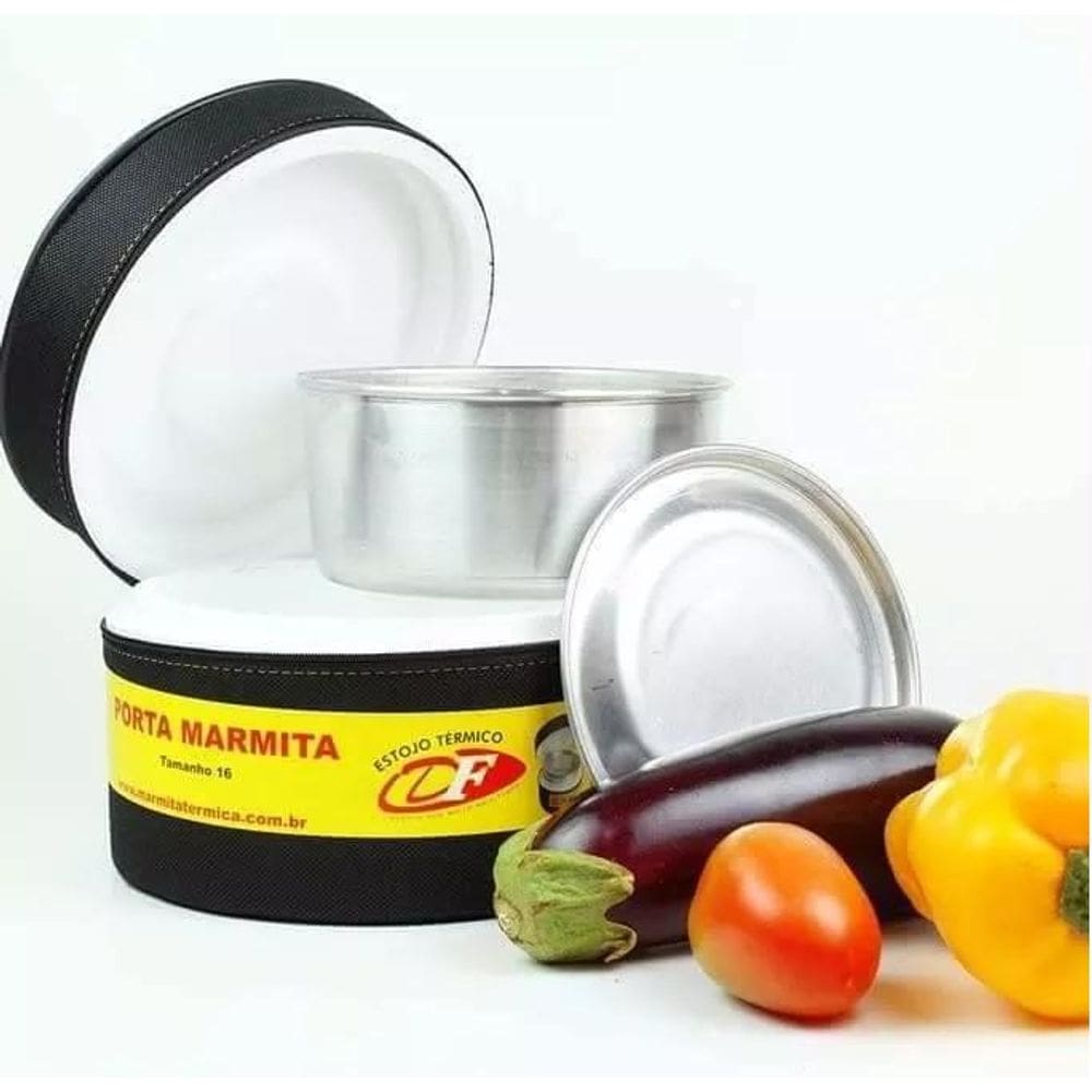Marmita Térmica Em Alumínio Com Isopor E Capa Removivel