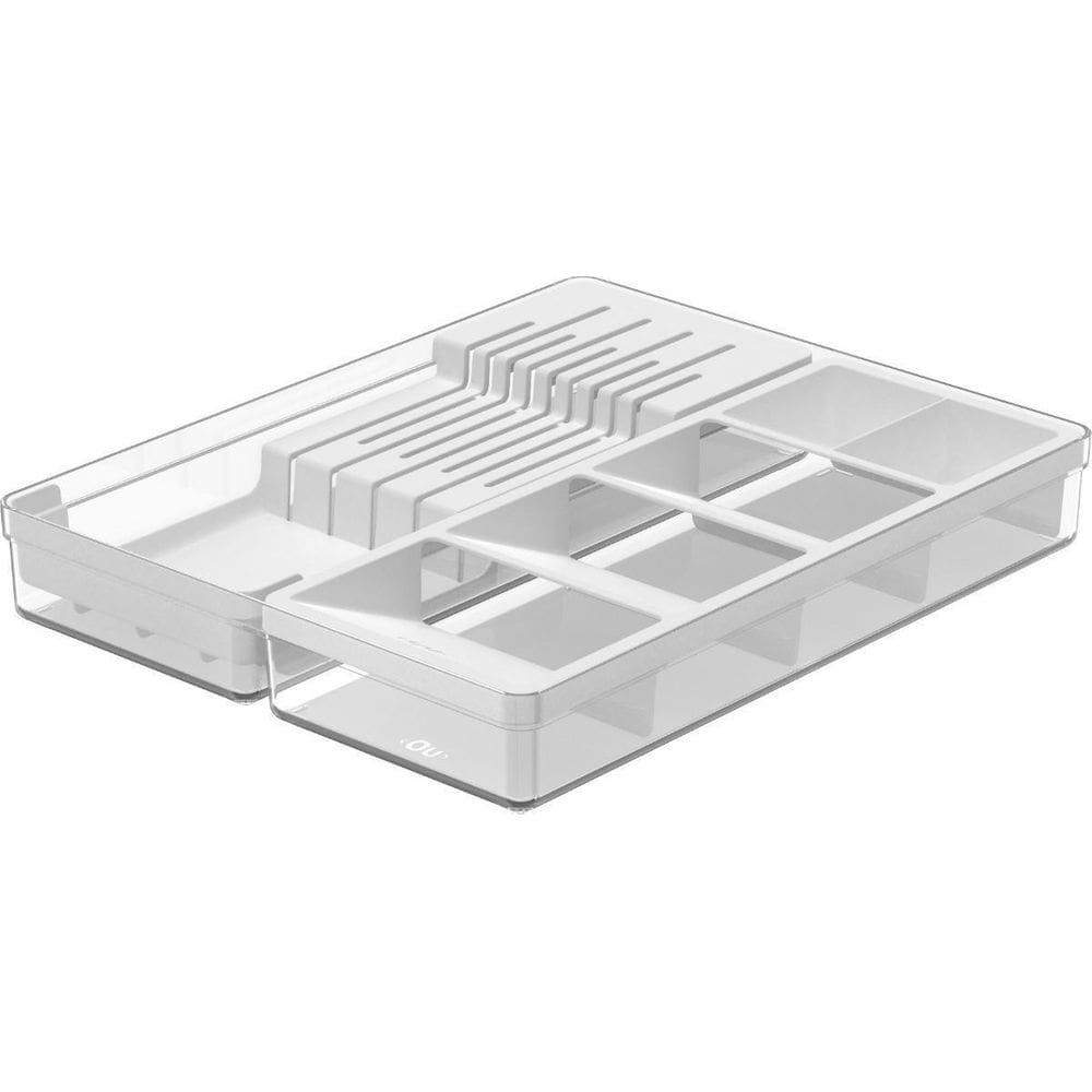 Organizador De Talheres Facas Utensilios Gavetas Clear Ou