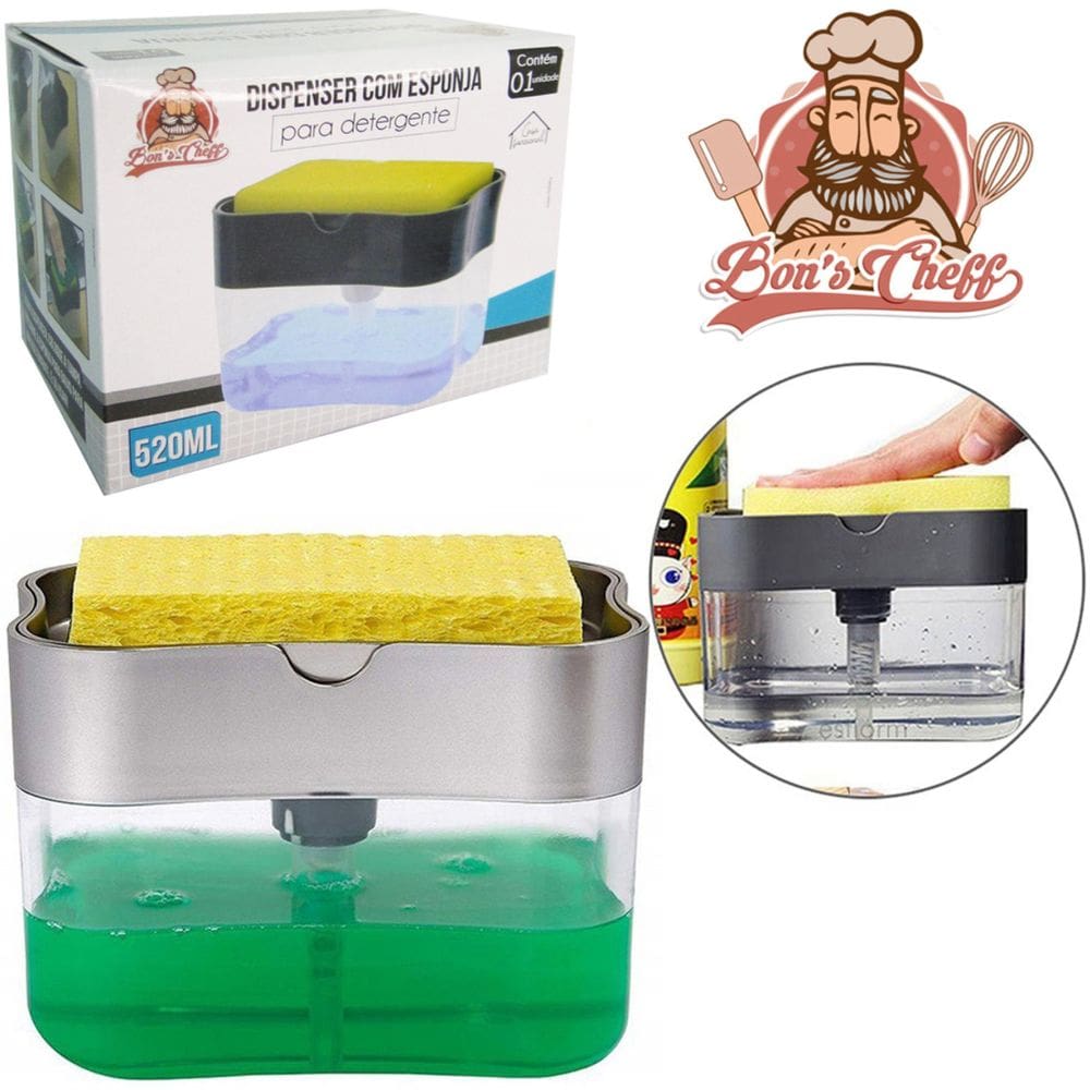 Porta Detergente Esponja Automática Com Dispenser