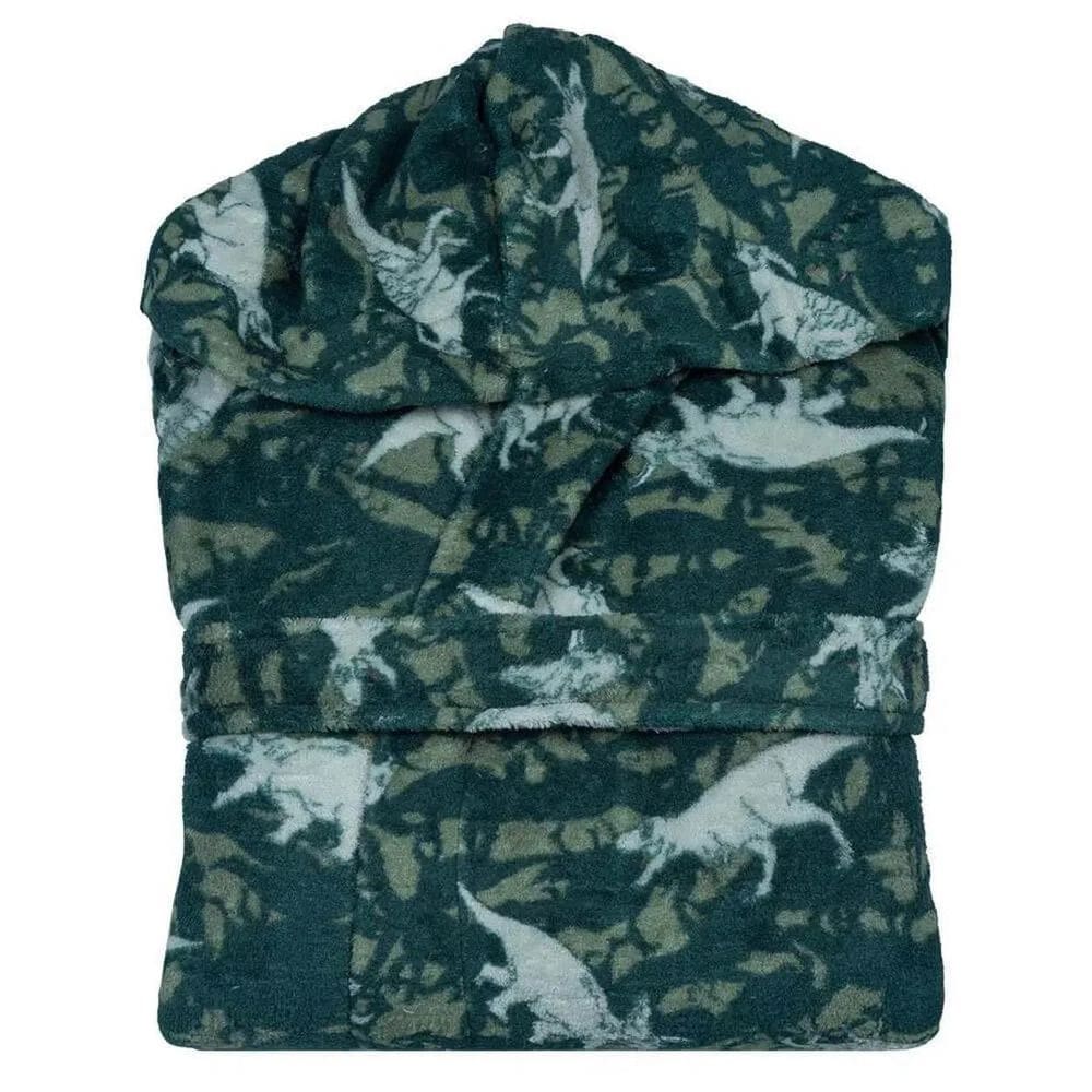 Roupão Infantil Microfibra M/Longa C/Capuz Dino 6/8 Anos