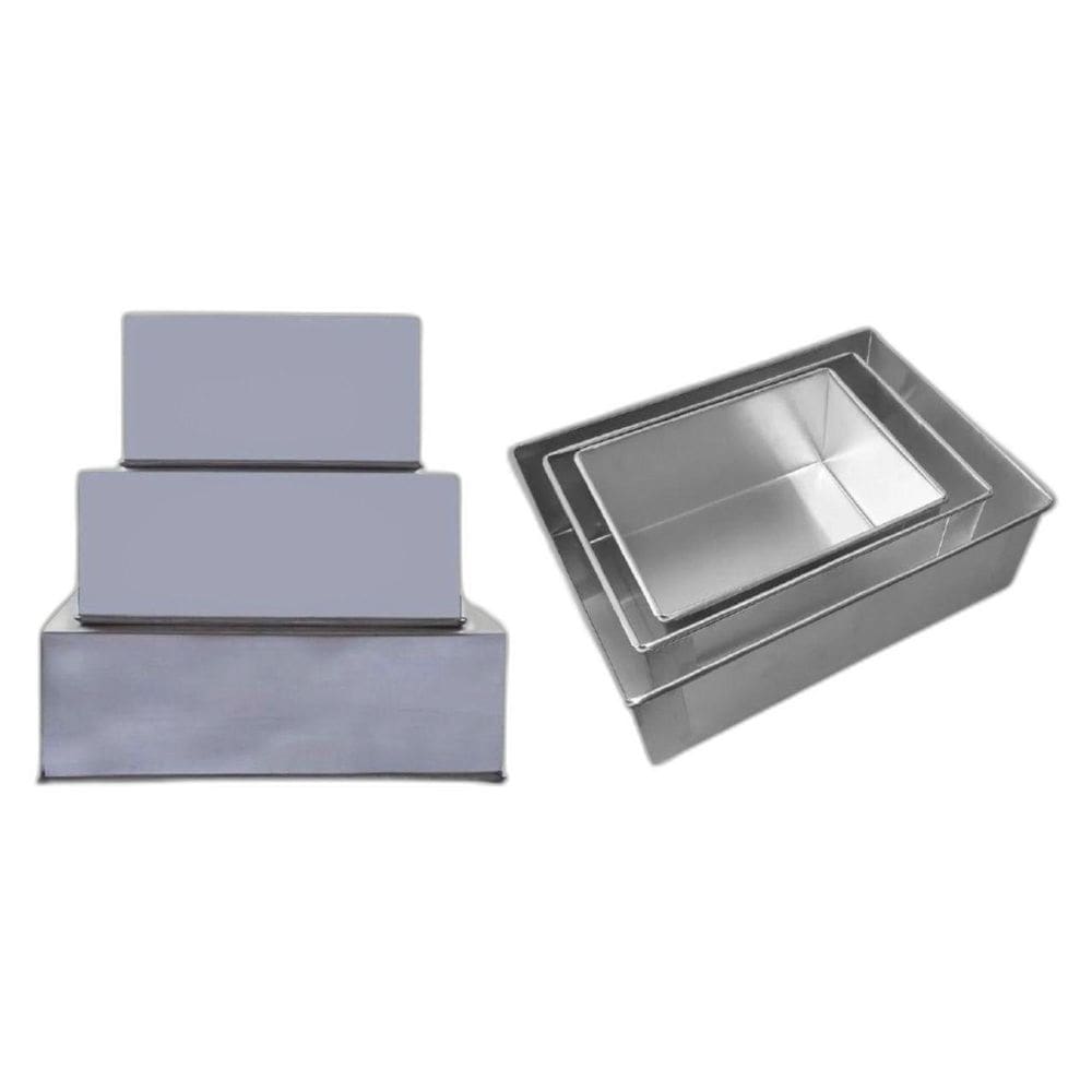 Kit 6 Formas De Bolo - 3 Retangular 3 Quadrada Alta