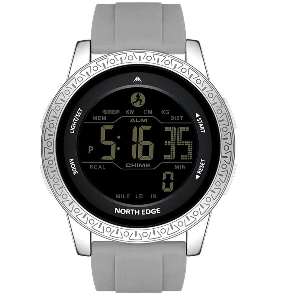 Relógio Digital Masculino Esportivo Apollo À Prova Da Água 50m Multifuncional Cinza