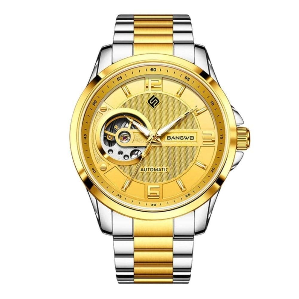Relógio De Pulso Mecânicos Masculinos Marca Superior Luxo Automático Amarelo