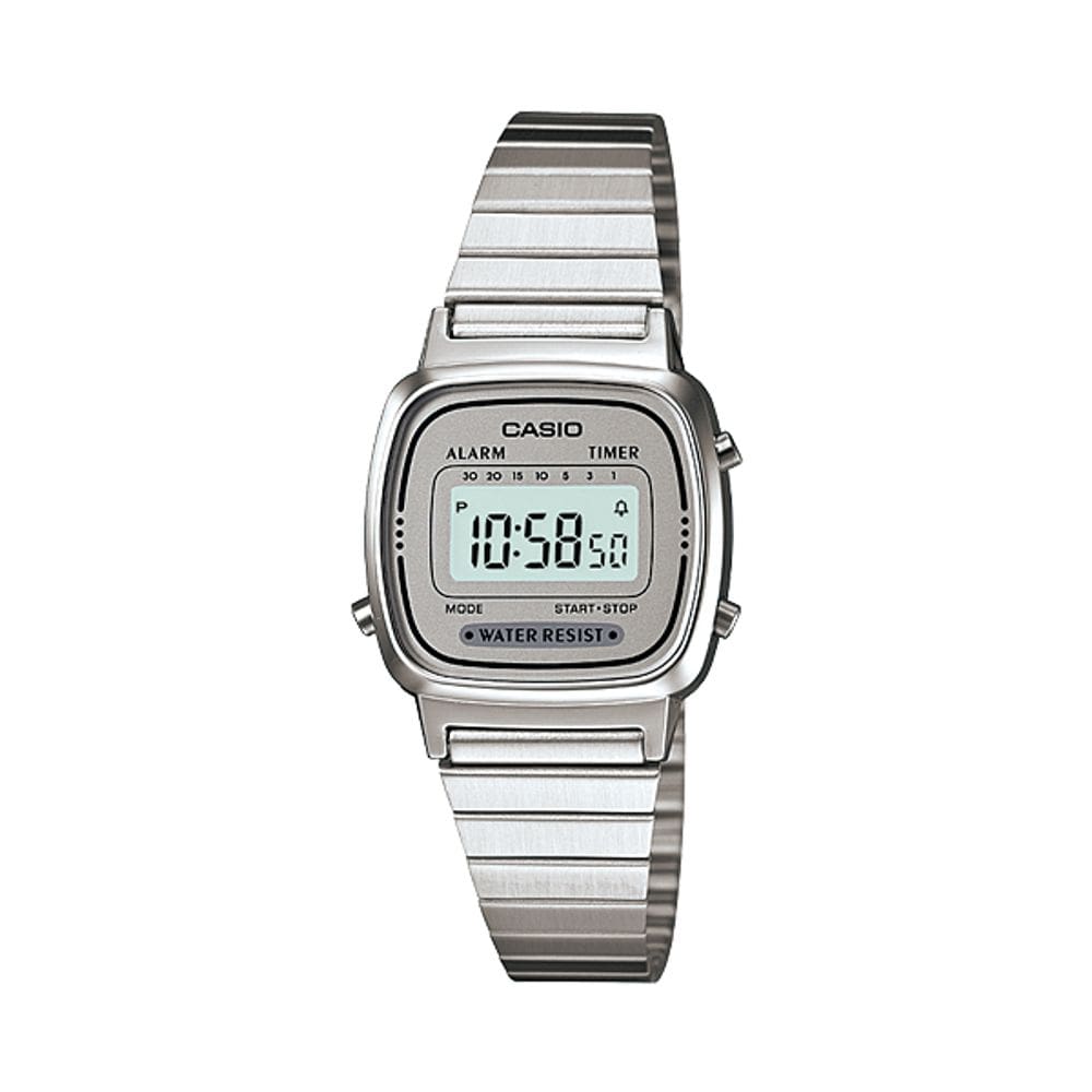 Relógio Casio La670Wa-7Df Vintage Collection Prata Digital