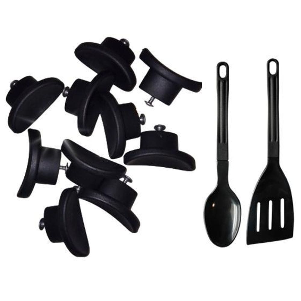 Pomel Pegador Puxador Tampa De Vidro Panela Kit 10 Peças