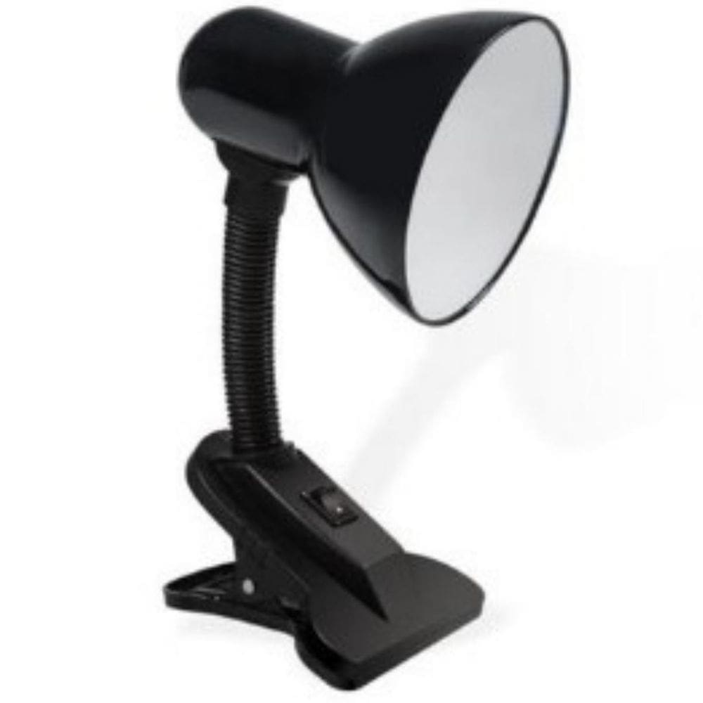 Luminária de Mesa com Presilha - Metal - 27 cm - Preta