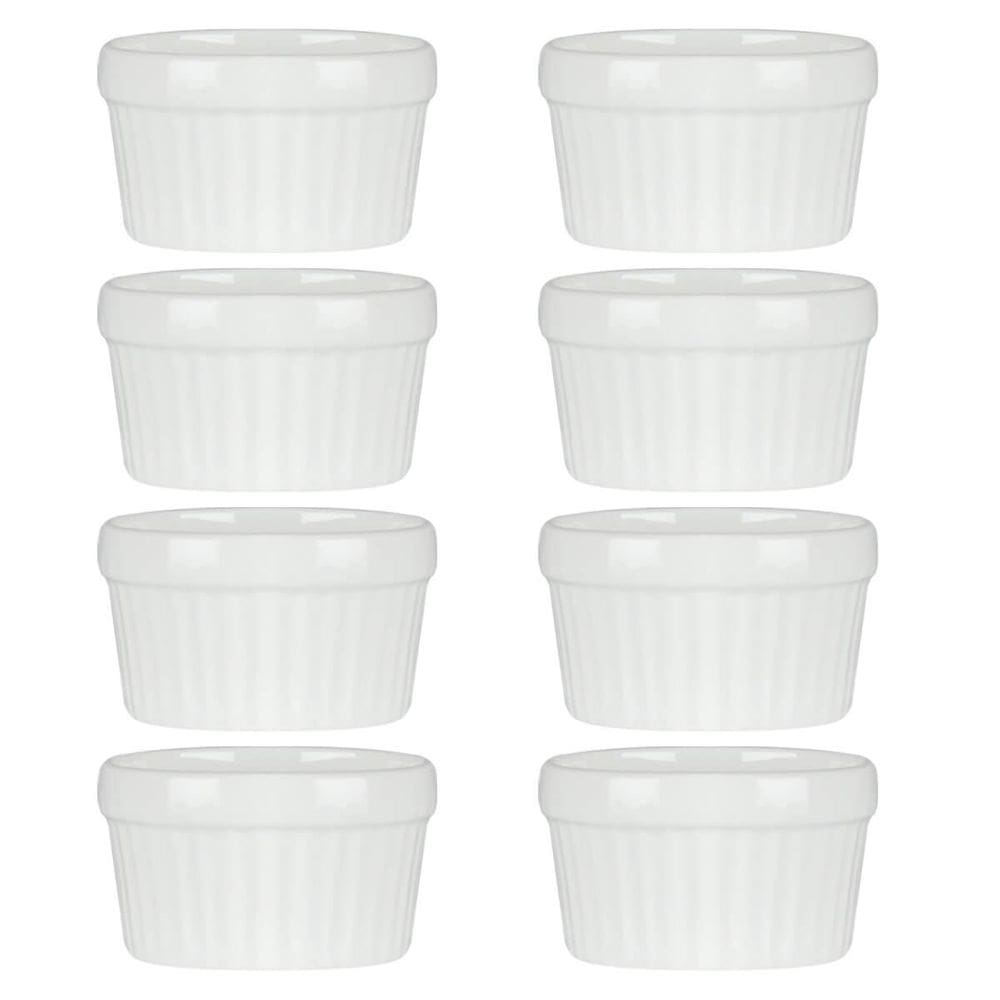 8 Ramekin De Porcelana Classic Branco 6Cm X 4Cm Lyor
