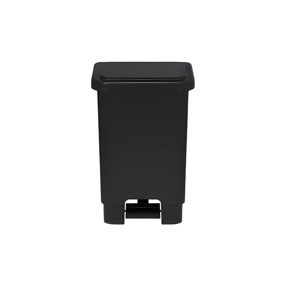 Lixeira Retangular Com Pedal E Haste De Metal 100l Cor Preto