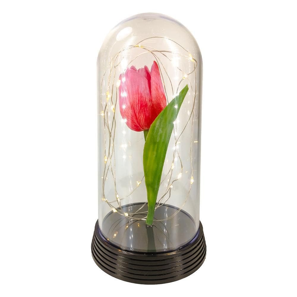 Luminária Redoma Tulipa Encantada Com Luzes De Fada Cúpula