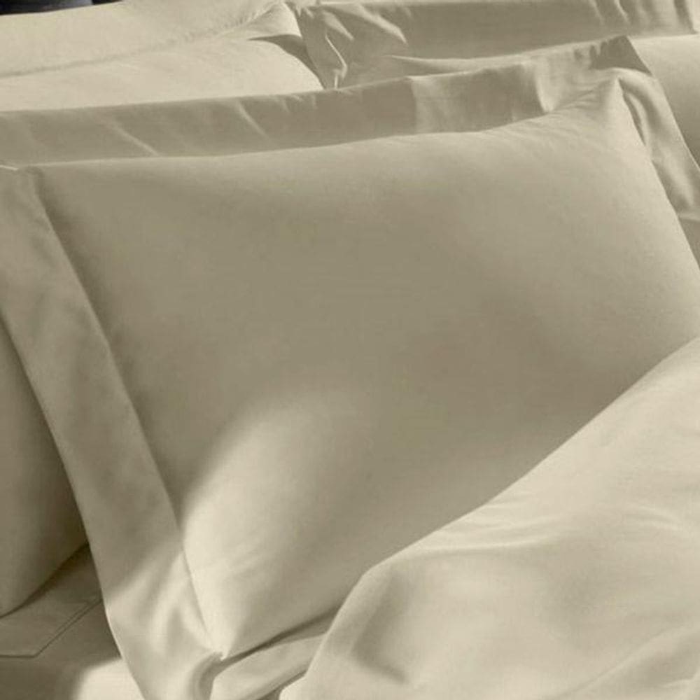 Fronha Buettner Percal 1000 Fios Pespontada Com Abas Nude