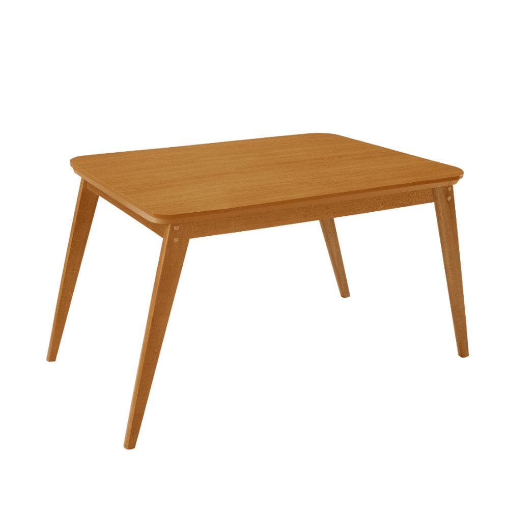 Mesa de Jantar Copper 120cm Madeira Tampo Canto Copo Moderna Mobília