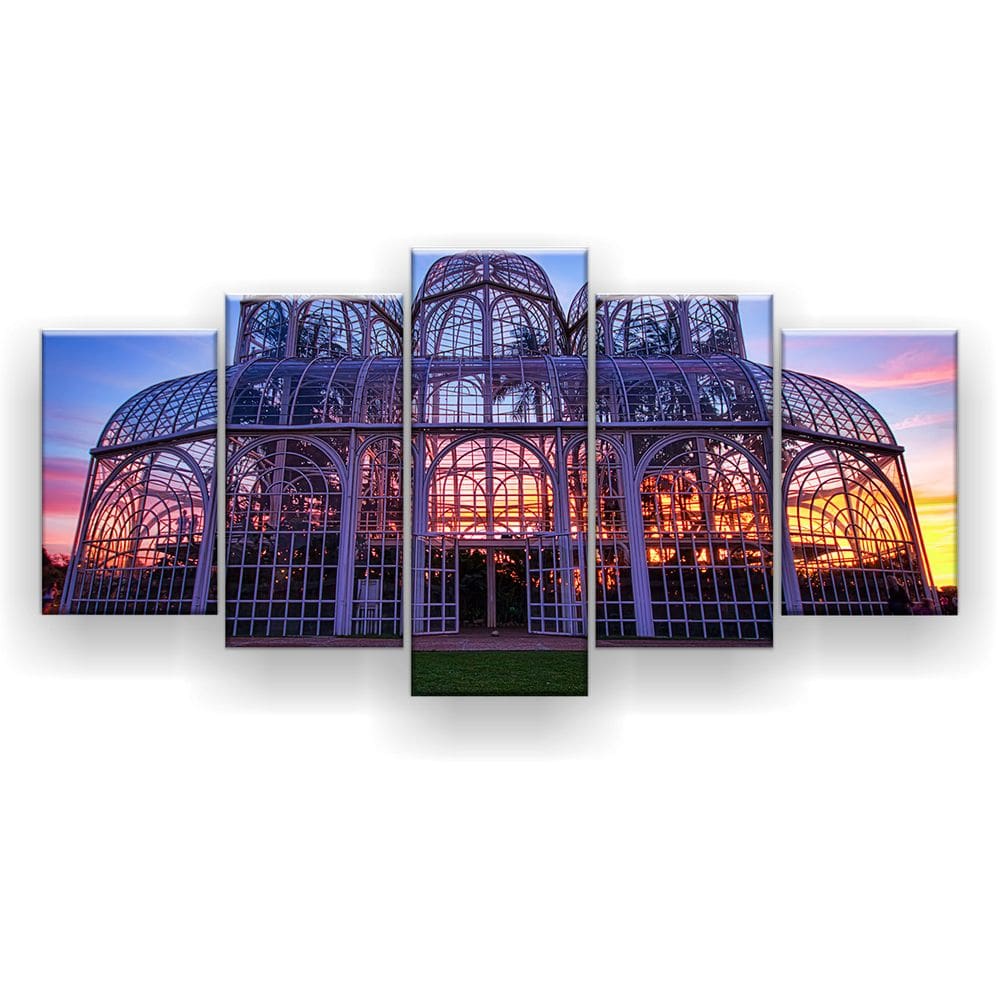 Quadro Decorativo Jardim Botânico Curitiba 129x61 5 Peças