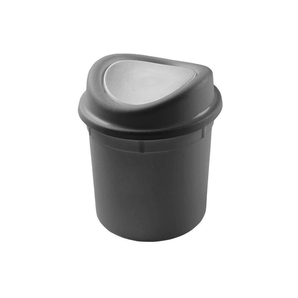 Lixeira Basculante 12 Litros Plasvale Cinza