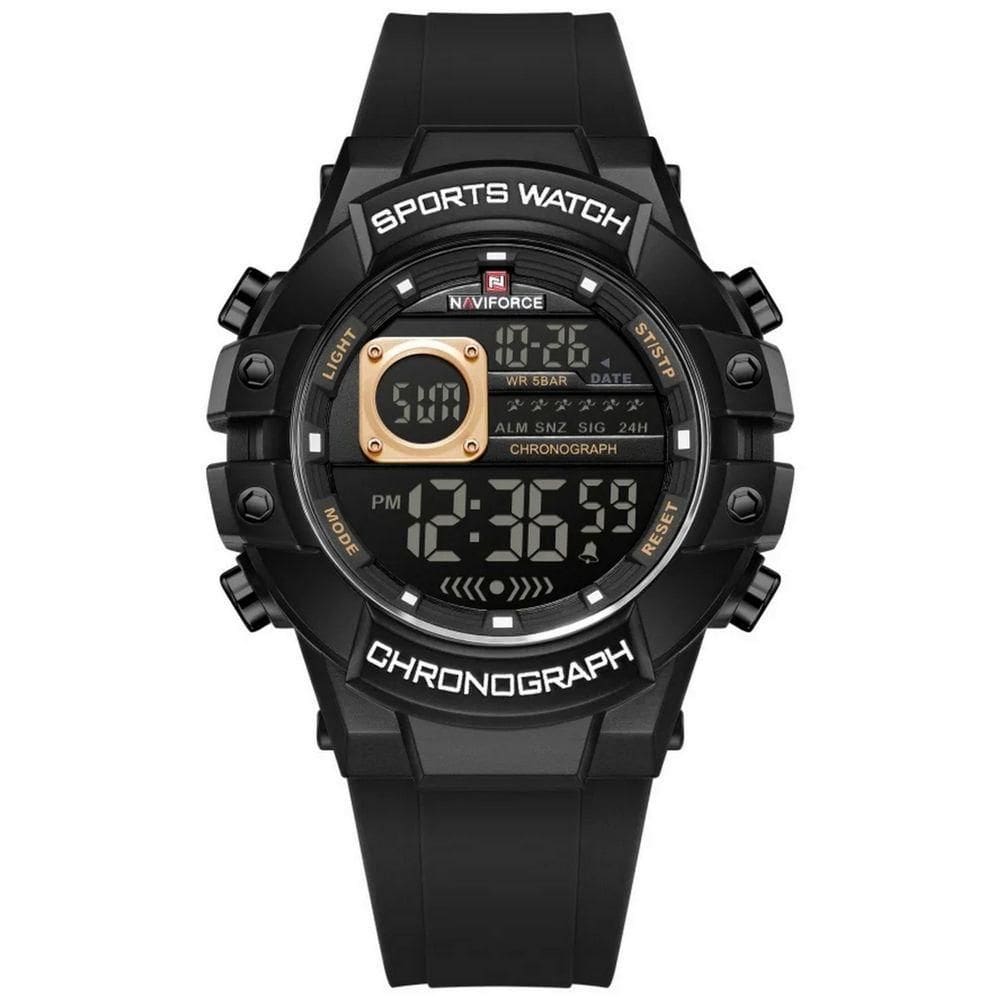 Relógio Multifuncional Masculino Digital Design Esportivo A Prova D´agua 3atm Preto Rose