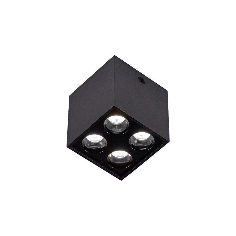 Spot De Sobrepor Nordecor Downlight Powerus Led Alto Irc 90 8w Bivolt Preto 4000K