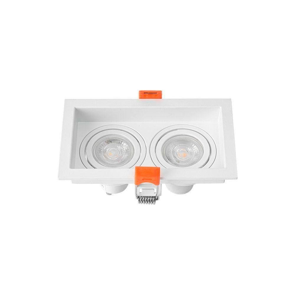 Spot De Embutir Recuado Nordecor Loyo Para 2 Lâmpadas Gu10 Mr11 Branco