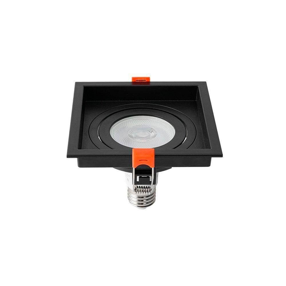Spot De Embutir Recuado Nordecor Loyo Para 1 Lâmpada Par 20 E27 Quadrado Preto