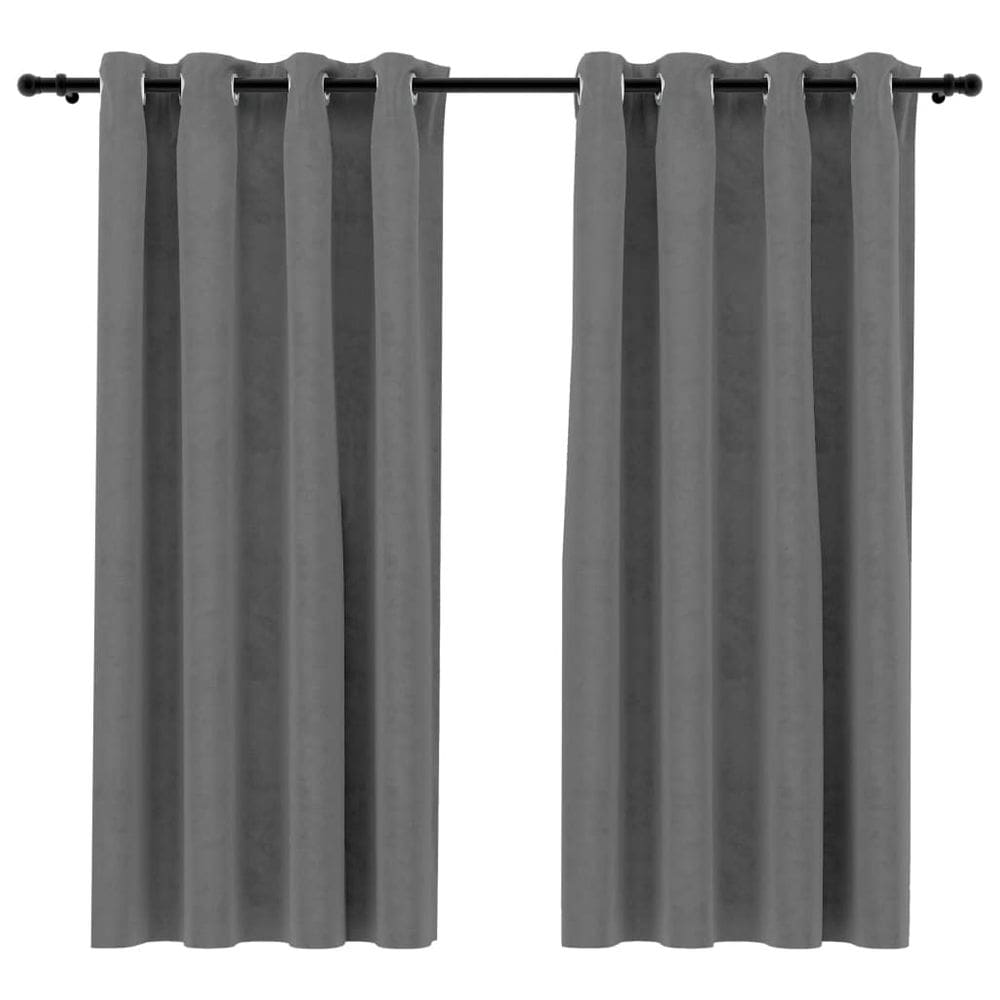 Cortinas Blackout vidaXL Velvet Grey 137x241cm 2 peças