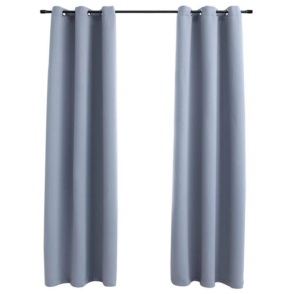 Cortinas Blackout vidaXL Grey 37x84cm 2 peças com anéis
