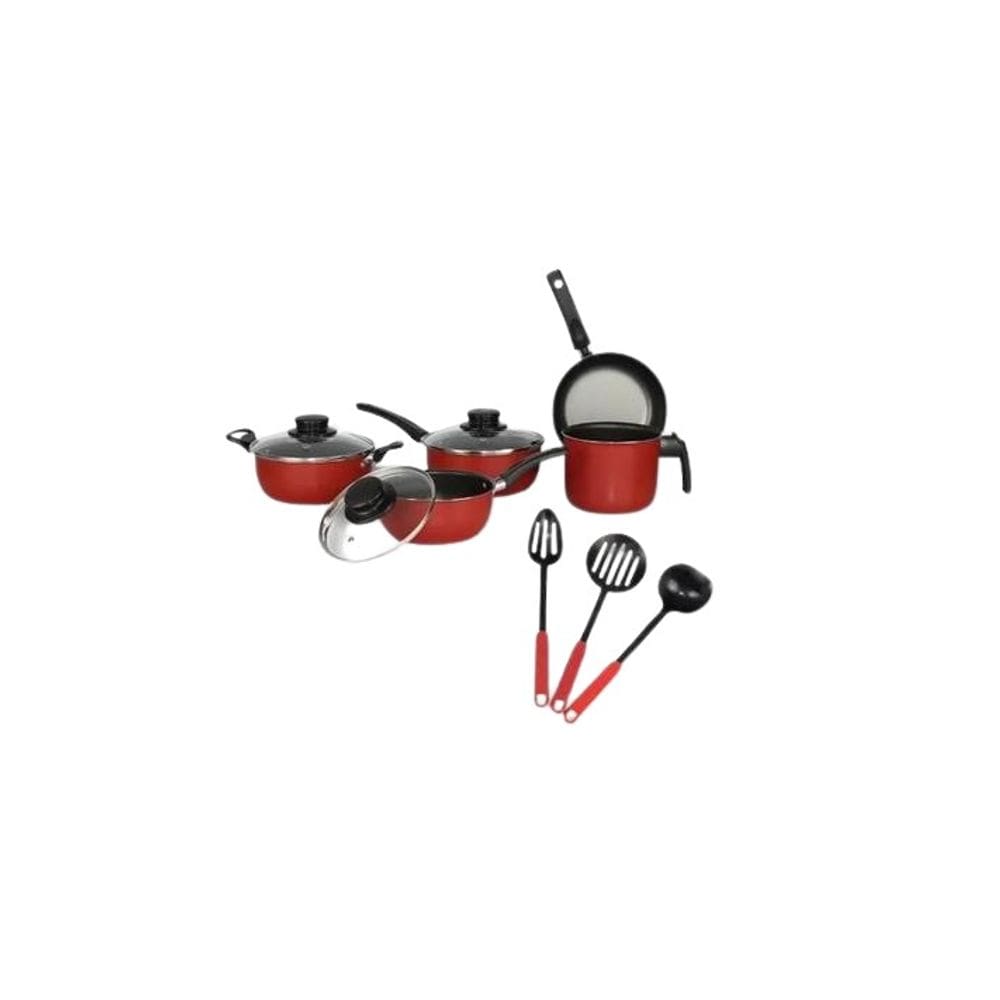 Conjunto 8 Panelas Elegan Vermelho Moderno