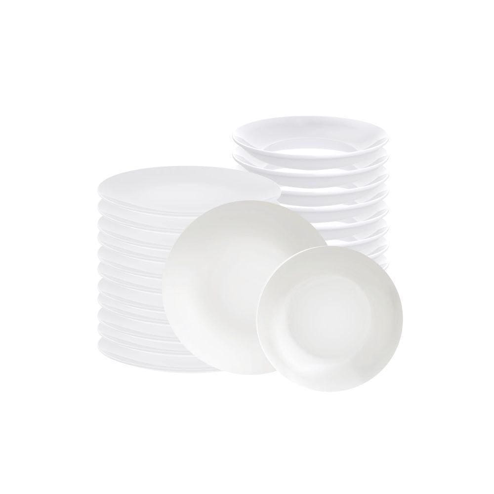 Pratos Porcelana Branca 24 Peças Tramontina Leonora