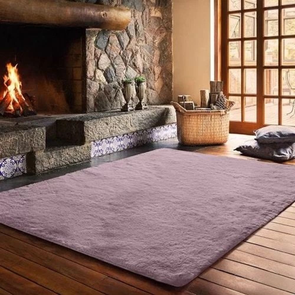 Tapete Pele De Coelho Melody 200x250 Jolitex Rosa