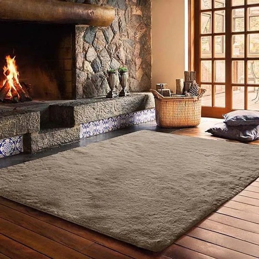 Tapete Melody Pele De Coelho 200x250cm Jolitex Bege