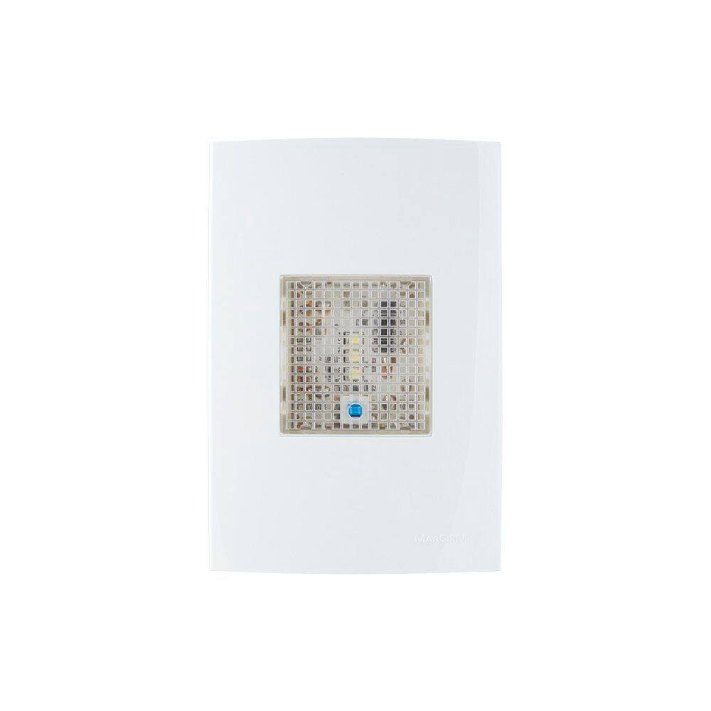 Luz de Emergência MarGirius Clean/Sleek 3 LEDs Standard com Placa 4x2 Branco
