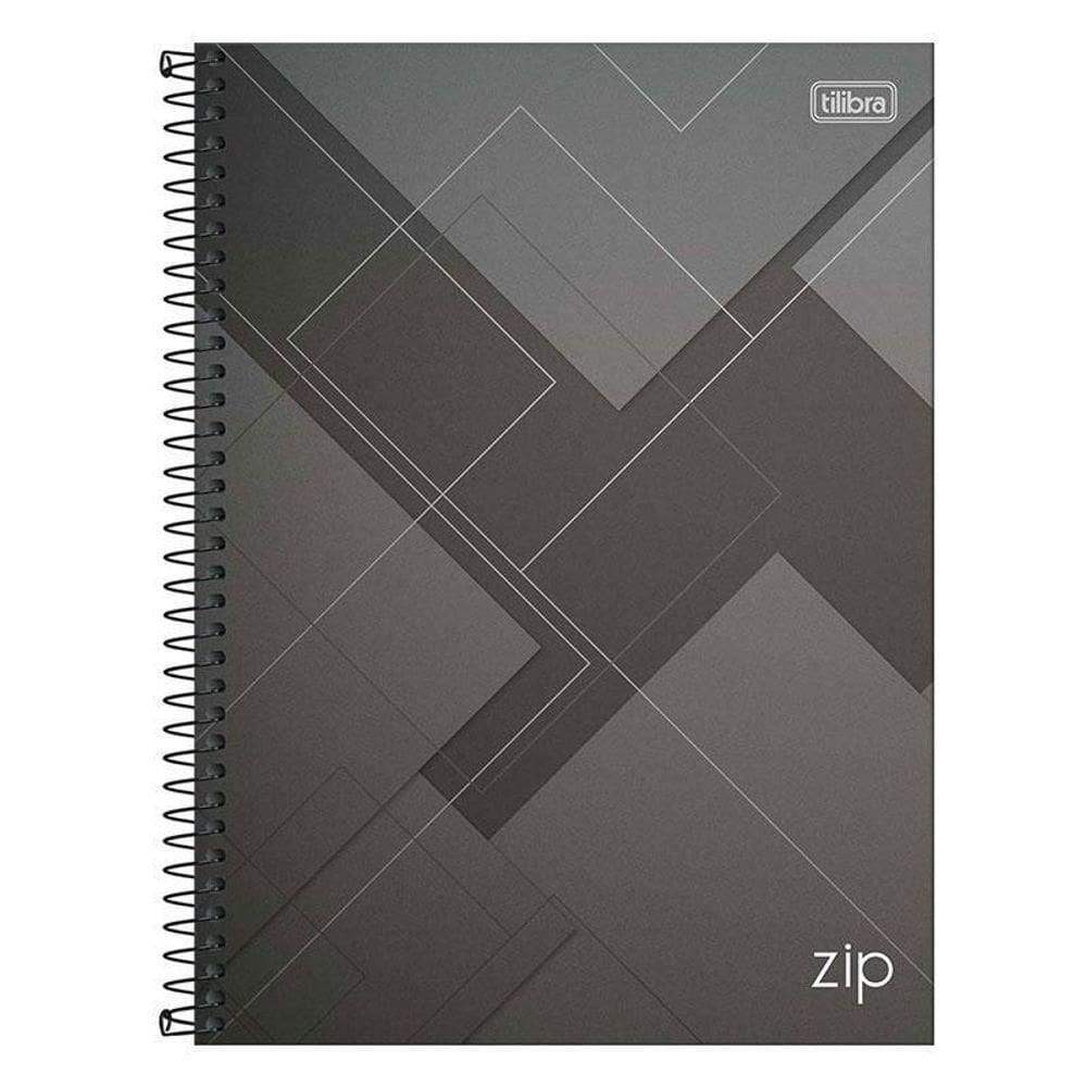 Caderno Espiral Universitário Zip 10 Matérias 200 Folhas Cinza - Tilibra