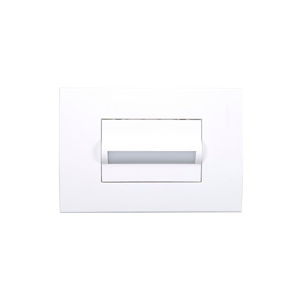 Balizador Horizontal MarGirius Sleek com Placa 4x2 Branco 6000K - Luz Branca Bivolt