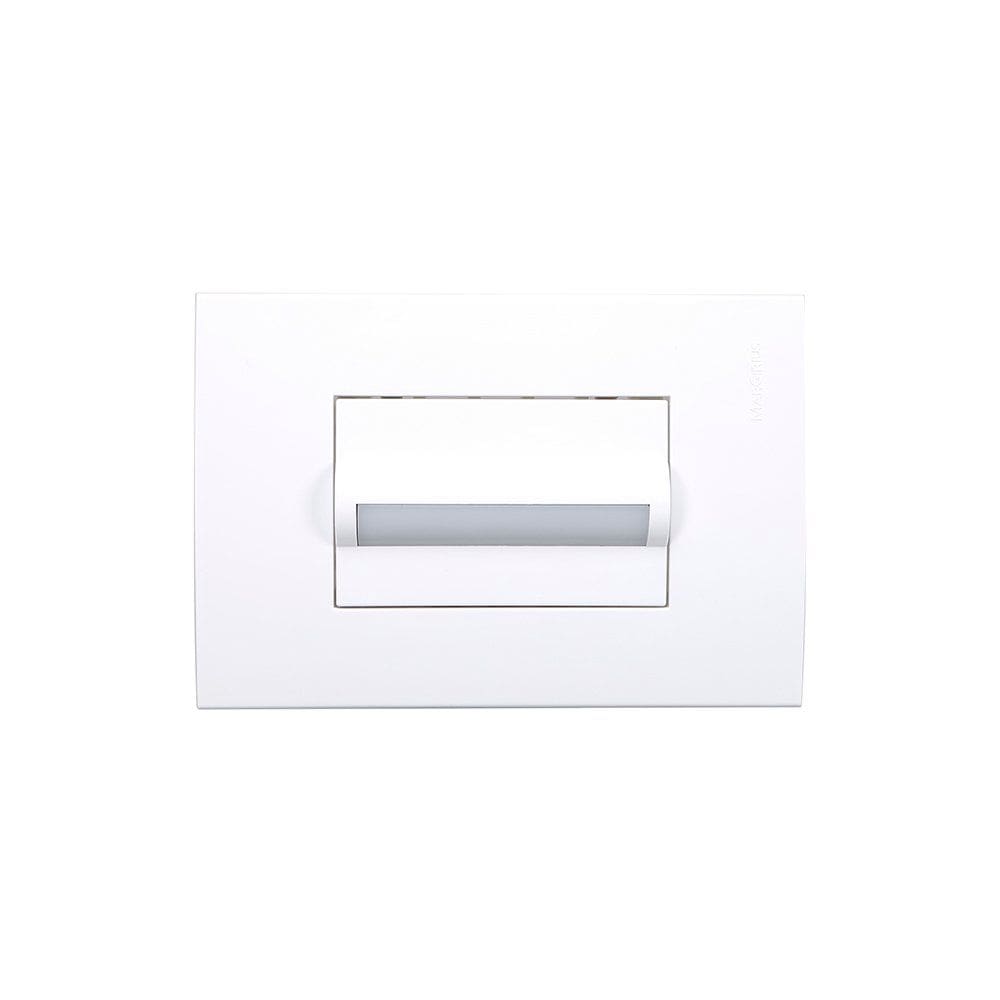 Balizador Horizontal MarGirius Sleek com Placa 4x2 Branco 3000K - Luz Amarela Bivolt