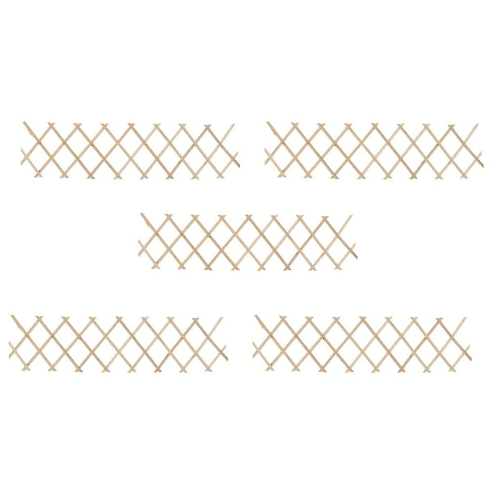 Conjunto de cercas de treliça vidaXL extensível, 5 peças de Firwood Brown