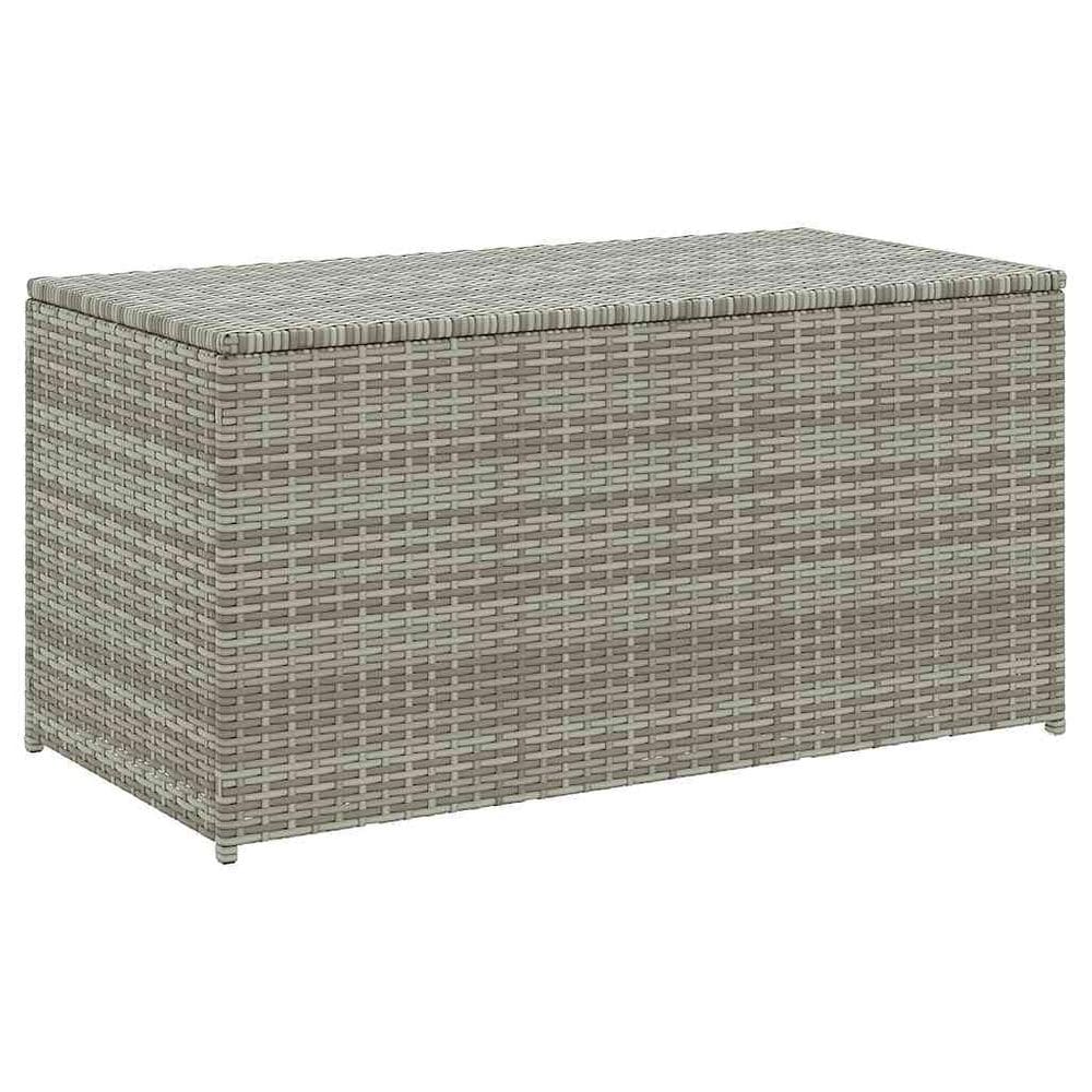 Caixa de armazenamento de pátio externo VidaXL Grey Poly Rattan 100x50x50cm