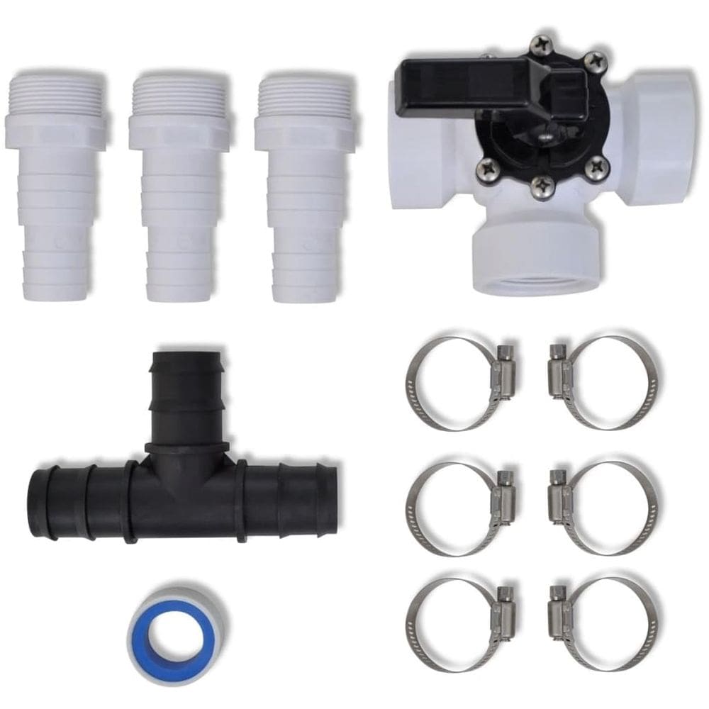 Kit de desvio de aquecedor solar de piscina vidaXL com válvula e conectores