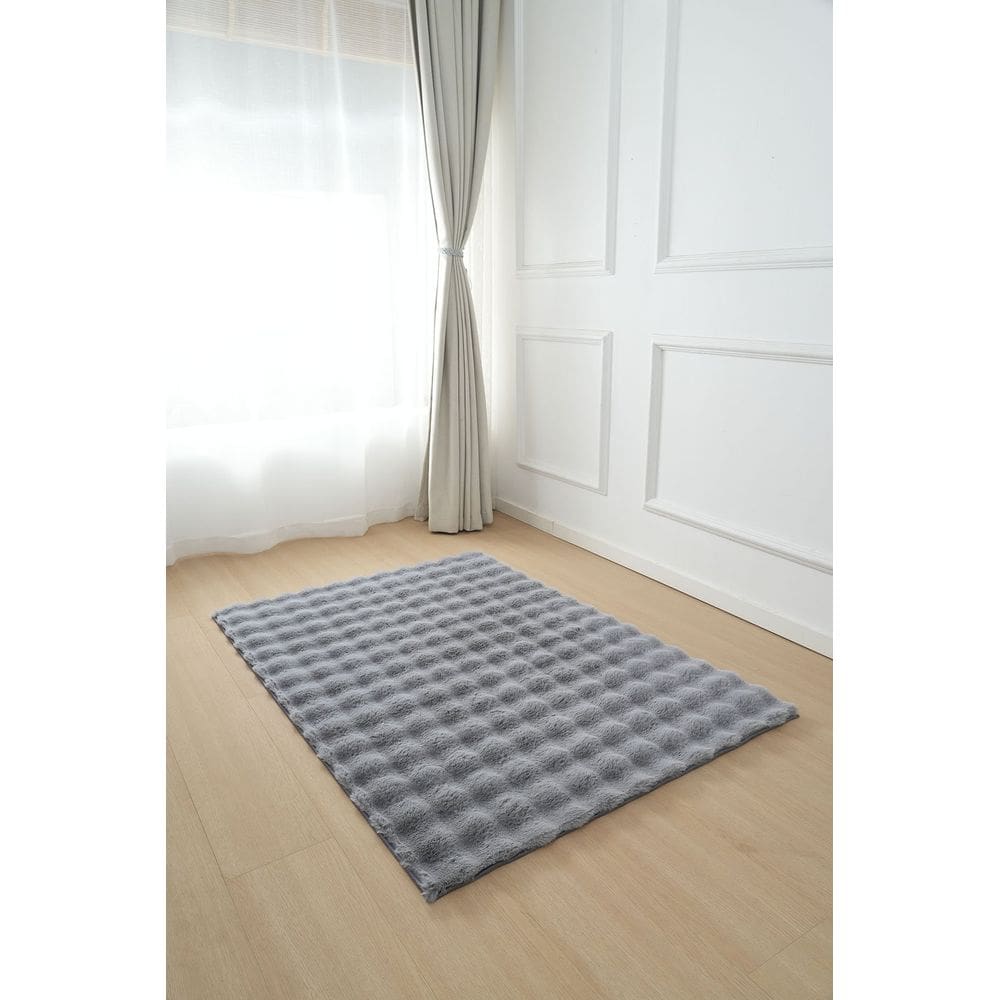 Tapete Pelo Alto Ondulado Waves 140x200cm - Jolitex - Cinza