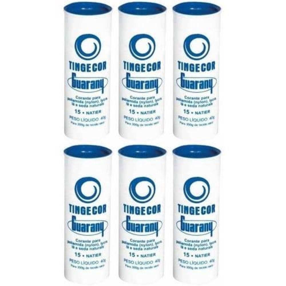 Tinta Tecido Tingecor Guarany 40G 6 Unidades Azul Natier