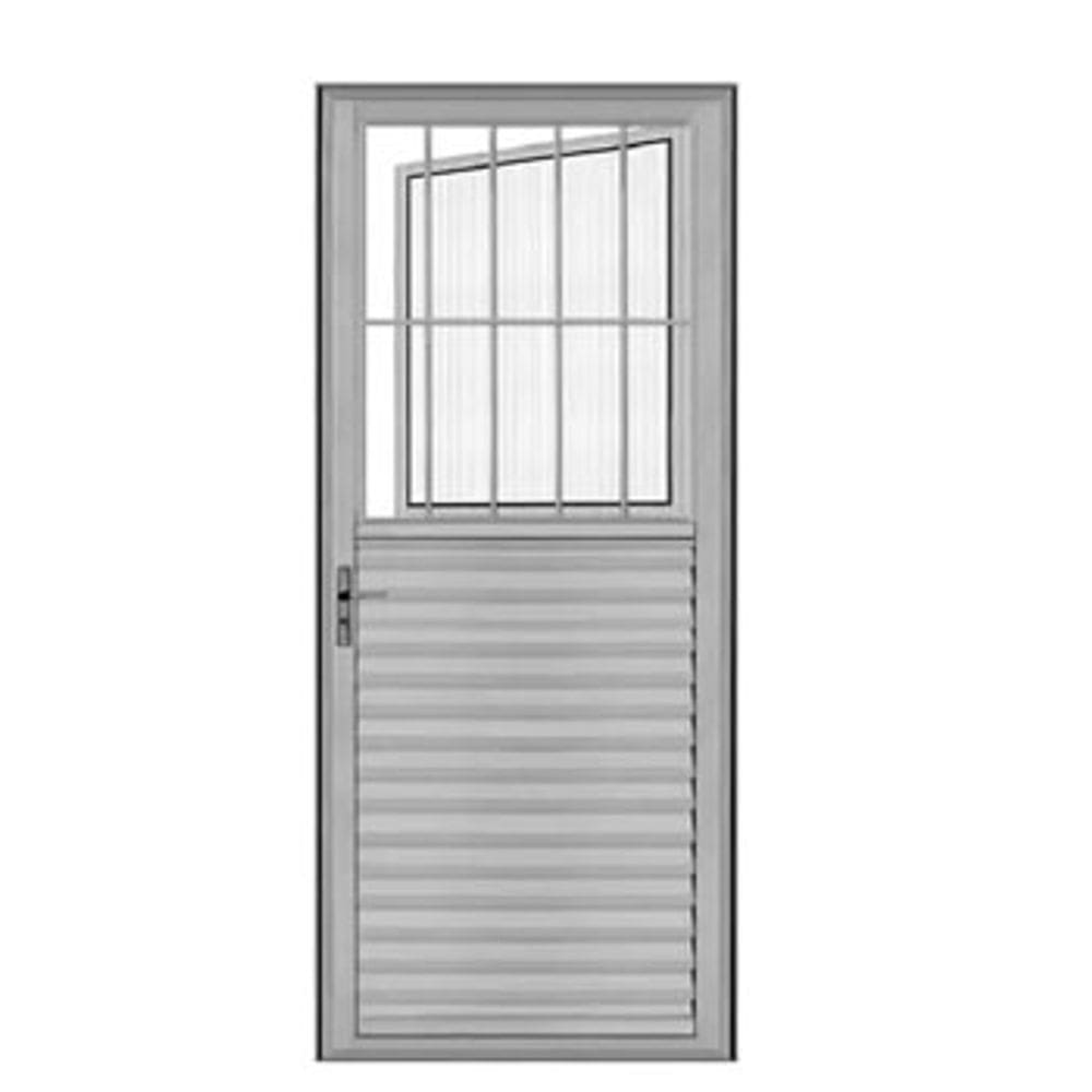 Porta Postigo Aluminio Brilhante  2,10x0,80 Lado Direito