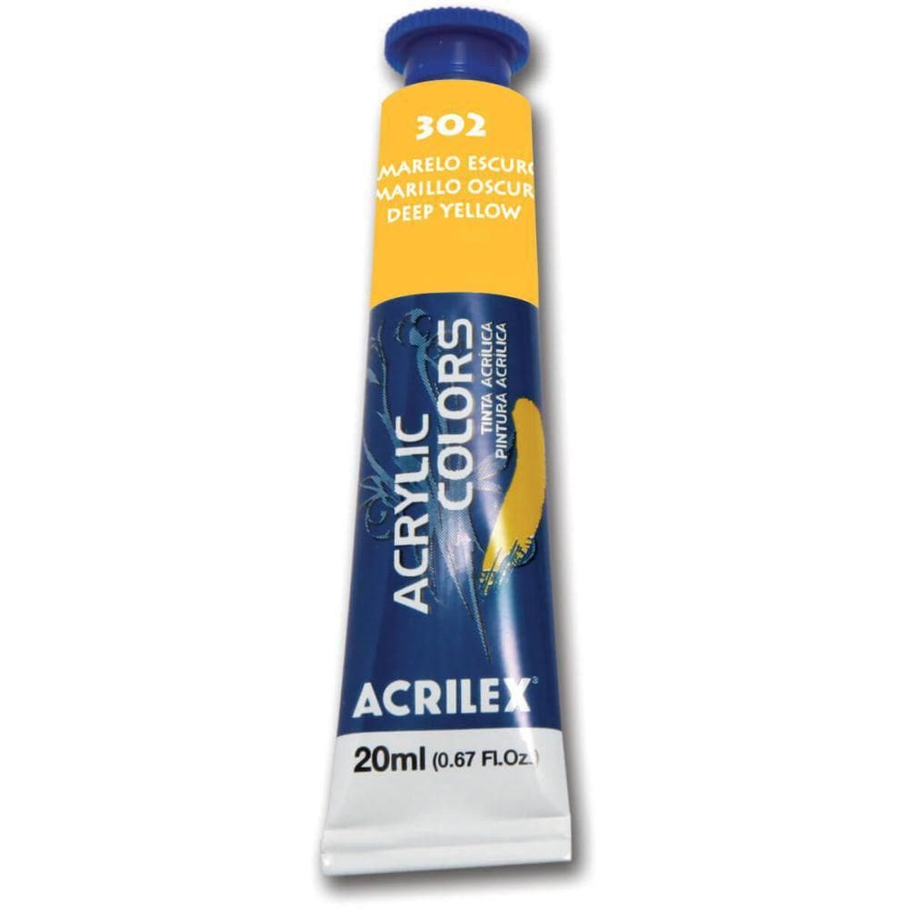 Tinta Acrílica 13123 20Ml Amarelo Escuro 302 Acrilex