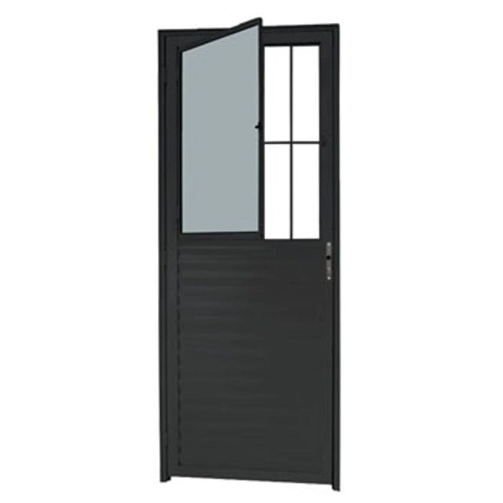 Porta Basculante Aluminio Preto 2,10x0,80 Lado Direito