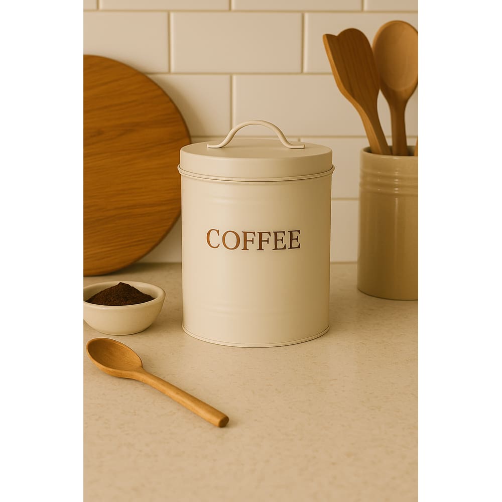 Porta Mantimentos Com Tampa Estilo Retrô 11x15cm - Café