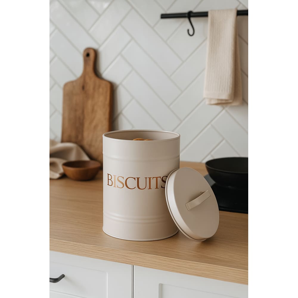 Porta Mantimentos Com Tampa Estilo Retrô 11x15cm - Biscoito