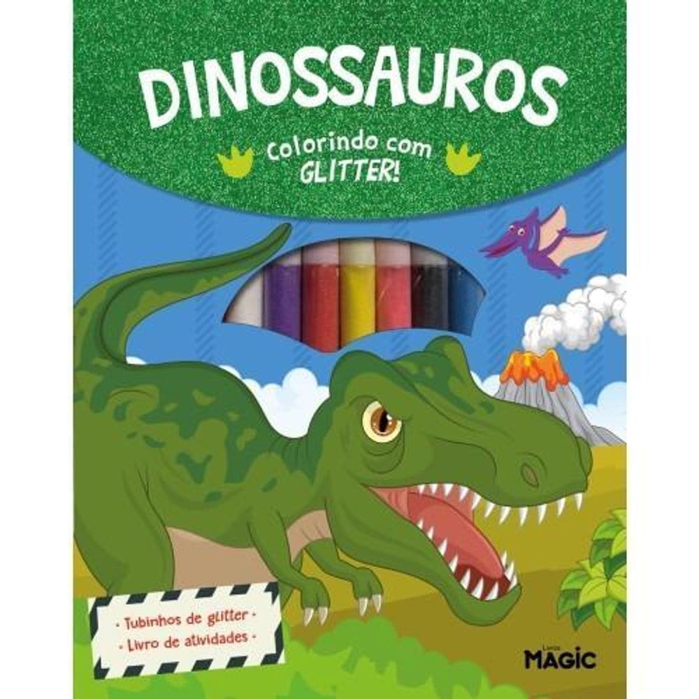 Livro Dinossauros - Colorindo Com Glitter - Magic Kids
