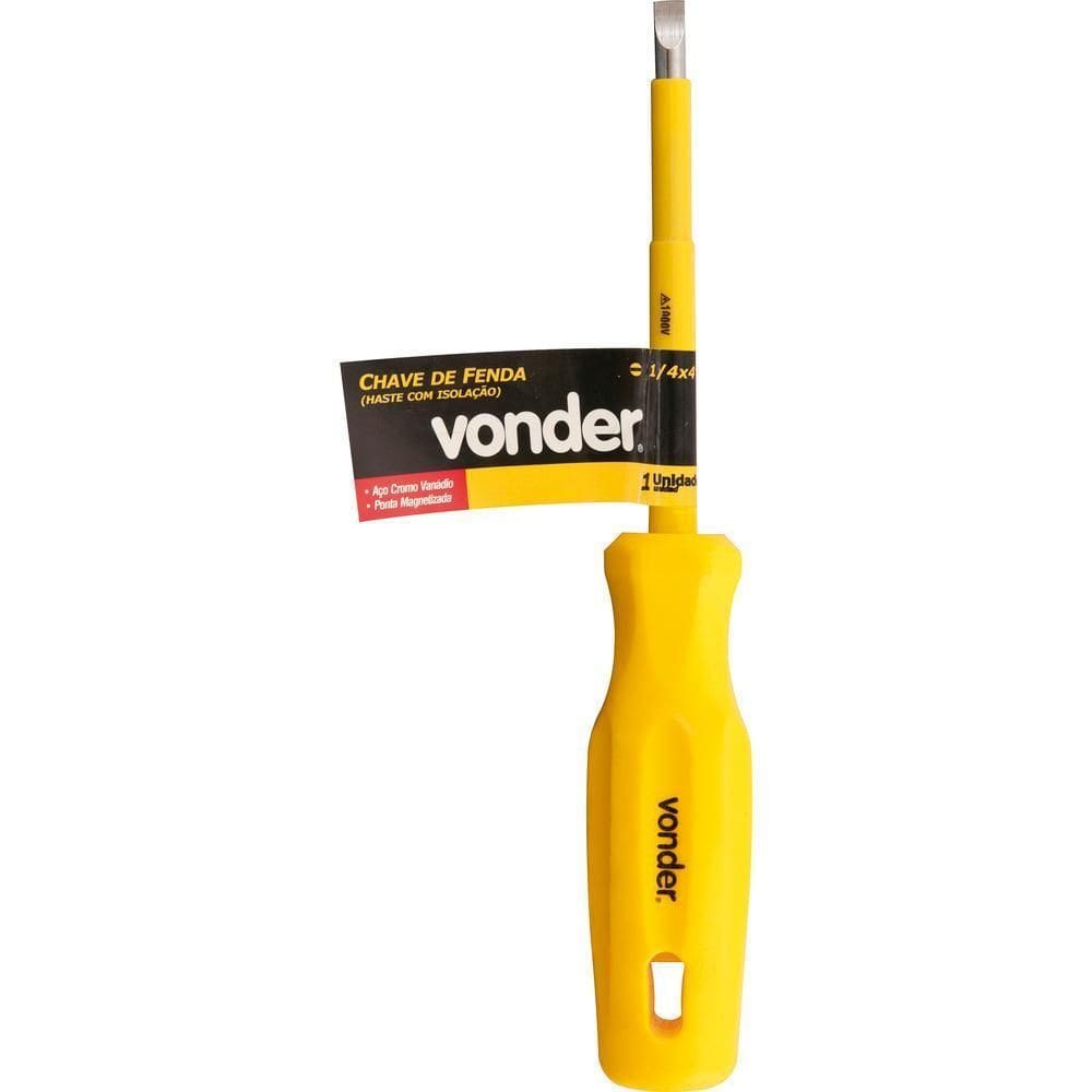 Chave Fenda 3/16X5 Cromo Vanádio Haste Isolada 1000V Vonder