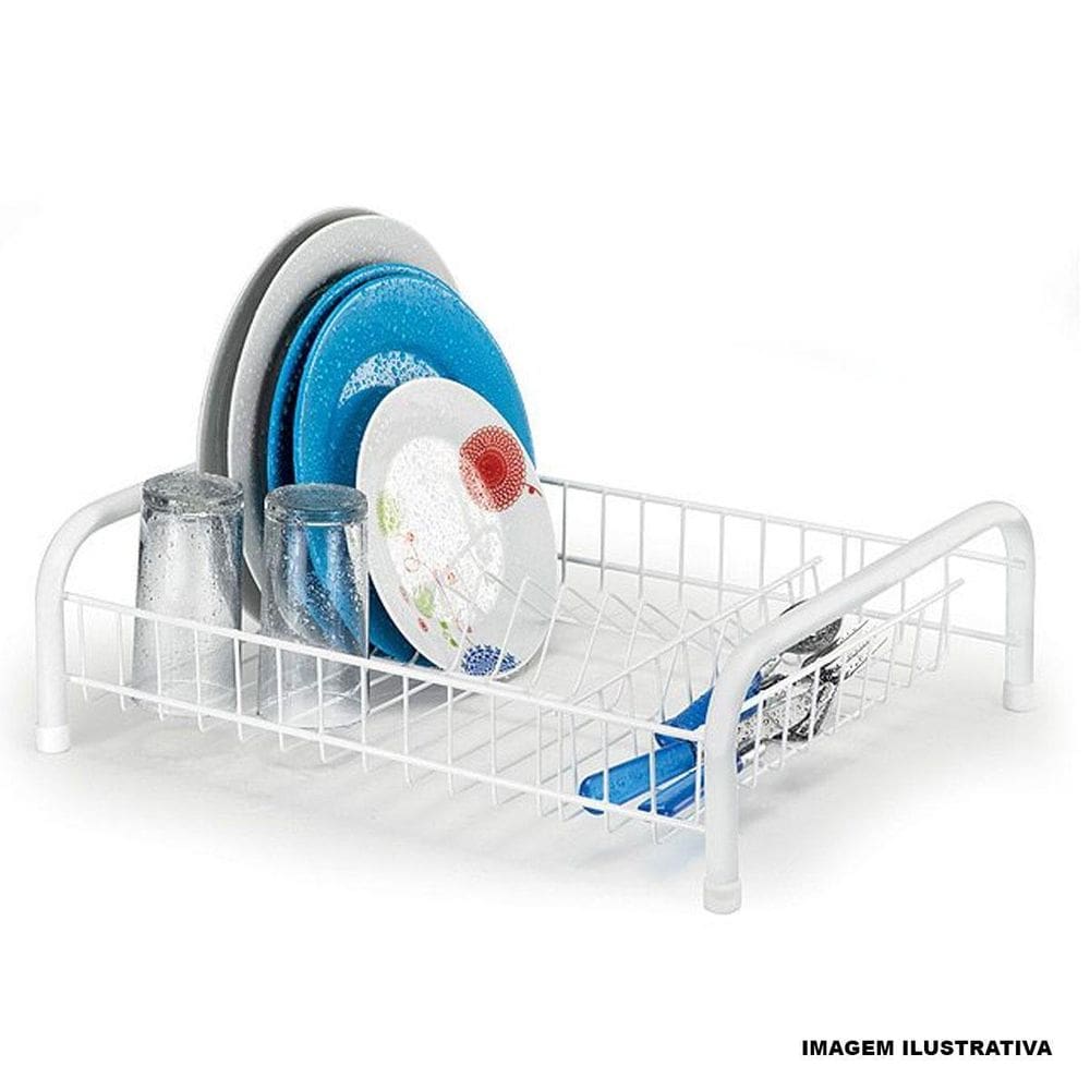 Escorredor De Louças Cama Tubo 47Cm Aço Emborrachado Branco