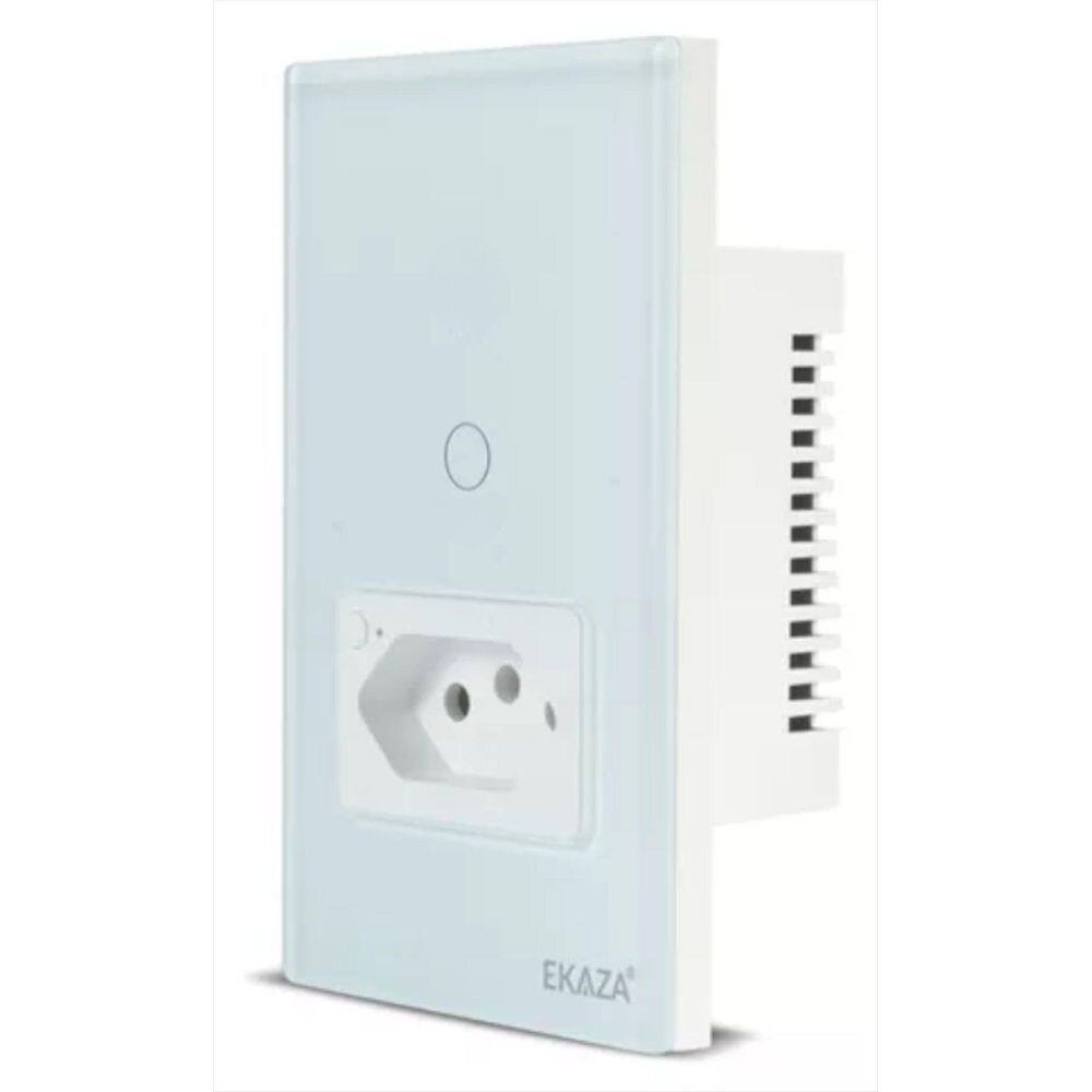Interruptor Touch Wi-Fi Inteligente 1 Botão E 1 Tomada Ekaza